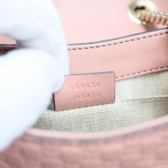Gucci  Emily Mini GG Leather Chain Shoulder Bag Pink 449636 - Picture 12 of 12